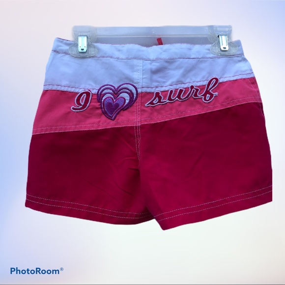 Cherokee Girls Sassy Swim Shorts, I ❤️ Surf Size 7, swimwear, beach wear, cruise - Picture 10 of 10